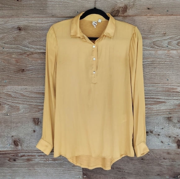 Dolan Golden Yellow Long Sleeve Henley XSmall - Picture 1 of 5